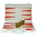Backgammon 38 cm Wit m.gouden bies Backgammon 38 cm Wit m.gouden bies