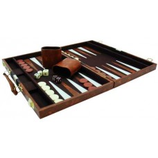 Backgammonkoffer 38 cm.bruin/wit/br.HOT
* levertijd onbekend *