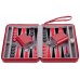 Backgammon met rits 9 inch Rood