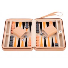 Backgammon met rits 9 inch Beige