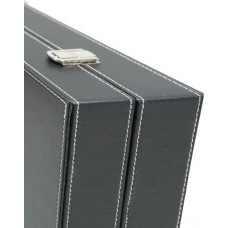 Backgammonkoffer zwart/groen ingel.53 x 8 cm