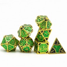 Dobbelstenenset Metaal Steampunk Groen