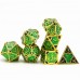 Dobbelstenenset Metaal Steampunk Groen