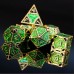 Dobbelstenenset Metaal Steampunk Groen