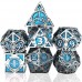 Dobbelst.Set Metaal Silver/Blauw pijlen
