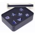 Dobbelst.Set Metaal Silver/Blauw pijlen