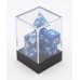 Dobbelstenen Blauw Parelmoer 7 set Brick