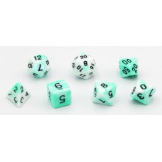 Dobbelstenen Wit/Mint 7 set Brick
* levertijd onbekend *