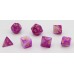 Dobbelstenen Stardust Paars/Wit 7set