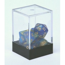 Dobbelstenen Stardust Goud/Blauw 7set