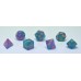 Dobbelstenen Stardust Aqua/Paars 7set