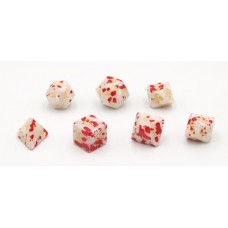 Dobbelstenen Bloodspatter Wit 7 set Brick