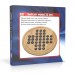 Solitair hout rond 22 cm.glazen knikkers