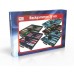 Backgammon 38 cm blauw m.rode bies.