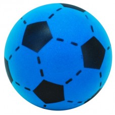 Voetbal schuimrubber blauw/zwart 20 cm