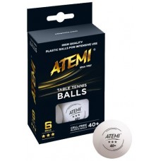 Tafeltennisbal ATEMI 3 ster wit/6 st.ds. Tafeltennisbal ATEMI 3 ster wit/6 st.ds.