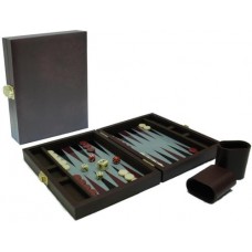 Backgammonkoffer magnetisch bruin 23x17cm. Backgammonkoffer magnetisch bruin 23x17cm.