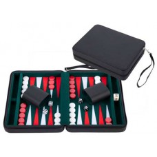 Backgammon met rits 9 inch Zwart