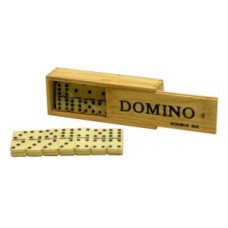 Domino dubbel 6 dun,steen wit m.pen kist Domino dubbel 6 dun,steen wit m.pen kist