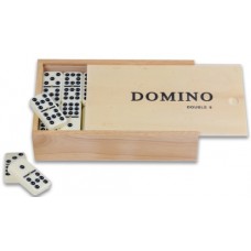 Domino dubbel 9 met pen/wit.stenen kist Domino dubbel 9 met pen/wit.stenen kist