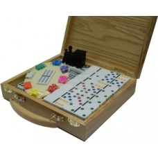Domino Mexican-Train Dubbel 12 koffer hout Domino Mexican-Train Dubbel 12 koffer hout