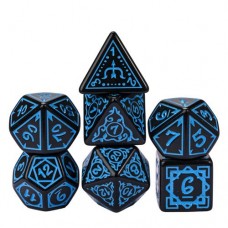 Dobbelstenen Set Druide Zwart/Blauw 7 delig 
* Verwacht week 39/40 *