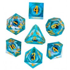 Dobbelst.Set Oog Liquid Blauw in tin doosje