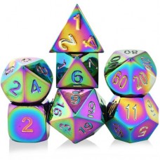 Dobbelst.Set Metaal Regenboog Tin doosje