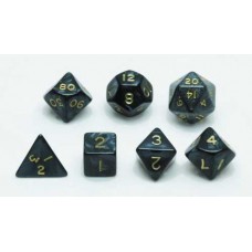 Dobbelstenen Set zwart marmer/parelmoer 7 st. Dobbelstenen Set zwart marmer/parelmoer 7 st.