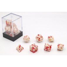 Dobbelstenen Bloodspatter Wit 7 set Brick Dobbelstenen Bloodspatter Wit 7 set Brick
