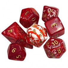 Dobbelstenen Jumbo Rood/Marmer 7 set