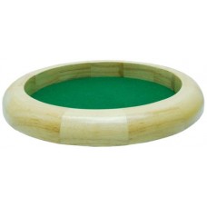 Dobbelpiste blank hout rond 30cm.groen vilt Dobbelpiste blank hout rond 30cm.groen vilt