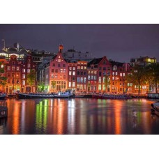 Wooden puzzle Amsterdam by night XL 600