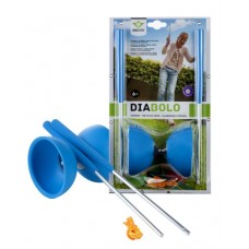 Diabolo Blauw Rubber Aluminium stokken, blister Diabolo Blauw Rubber Aluminium stokken, blister