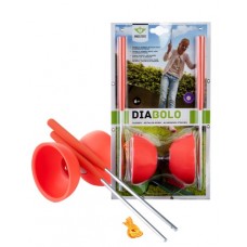 Diabolo Oranje Rubber Aluminium stokken, blister Diabolo Oranje Rubber Aluminium stokken, blister